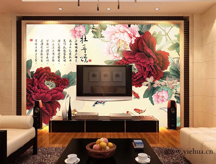 新中式电视背景墙 意象唯美雍容大度